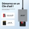 acer Lecteur de Carte SD USB C, Adapateur Carte Mémoire MicroSD USB C 5Gbps, Simultané à Lire et Écrire pour SD/Micro SD/SDHC/SD