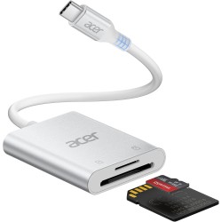 acer Lecteur de Carte SD USB C, Adapateur Carte Mémoire MicroSD USB C 5Gbps, Simultané à Lire et Écrire pour SD/Micro SD/SDHC/SD