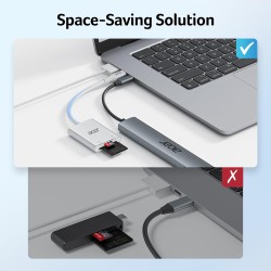 acer Lecteur de Carte SD USB C, Adapateur Carte Mémoire MicroSD USB C 5Gbps, Simultané à Lire et Écrire pour SD/Micro SD/SDHC/SD