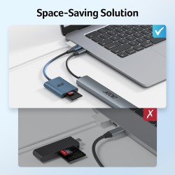 acer Lecteur de Carte SD USB C, Adapateur Carte Mémoire MicroSD USB C 5Gbps, Simultané à Lire et Écrire pour SD/Micro SD/SDHC/SD