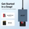 acer Lecteur de Carte SD USB C, Adapateur Carte Mémoire MicroSD USB C 5Gbps, Simultané à Lire et Écrire pour SD/Micro SD/SDHC/SD