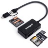 Integral 4en1 Lecteur de Carte Mémoire, USB 3.0 & USB C Adaptateur pour microSD, SD, Compact Flash, MS Duo/Pro - Compatible avec