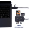 Integral 4en1 Lecteur de Carte Mémoire, USB 3.0 & USB C Adaptateur pour microSD, SD, Compact Flash, MS Duo/Pro - Compatible avec