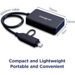 Integral 4en1 Lecteur de Carte Mémoire, USB 3.0 & USB C Adaptateur pour microSD, SD, Compact Flash, MS Duo/Pro - Compatible avec