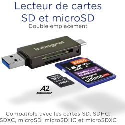 Carte SD 1To Integral Vitesse de Lecture vidéo 4K 180 Mo/s et Vitesse d'écriture 150 Mo/s SDXC V30 U3 180- V30 Notre Carte mémoi