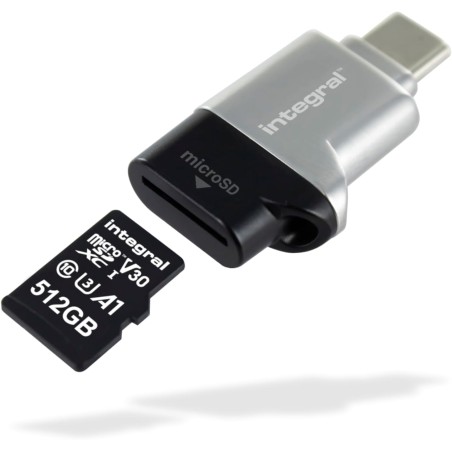 Integral Lecteur de Carte microSD Type C (USB 3.1 Microsdhc microSDXC [Design Compact Qui Peut Être Attaché à Vos Clés pour Plus