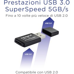Integral Lecteur de Cartes mémoire Micro SD, USB 3.1 USB 3.0, microSDHC, microSDXC, Adaptateur