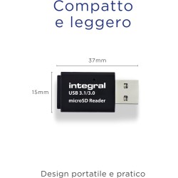 Integral Lecteur de Cartes mémoire Micro SD, USB 3.1 USB 3.0, microSDHC, microSDXC, Adaptateur