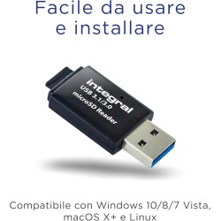 Integral Lecteur de Cartes mémoire Micro SD, USB 3.1 USB 3.0, microSDHC, microSDXC, Adaptateur