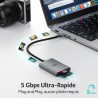 Acer Lecteur de Carte SD USB 3.0 avec câble, Lecteur de Carte mémoire pour Appareil Photo en Aluminium UHS-I, Adaptateur Micro S