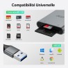 Acer Lecteur de Carte SD USB 3.0 avec câble, Lecteur de Carte mémoire pour Appareil Photo en Aluminium UHS-I, Adaptateur Micro S