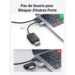 Uvert usb 3.0 lecteur de carte sd adaptateur microsd 5gbps transfert rapide accès simultané à 2 cartes max 2to card reader suppo