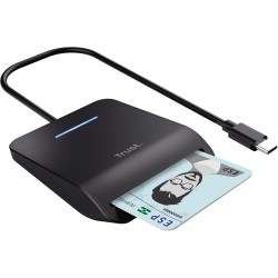 Trust Lecteur de Carte DNI USB-C, Compatible avec Toutes Les Cartes DNI, Conforme FIPS 201, FIPS TAA et ISO 7816 Classe A/B/C, C