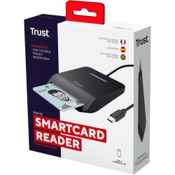 Trust Lecteur de Carte DNI USB-C, Compatible avec Toutes Les Cartes DNI, Conforme FIPS 201, FIPS TAA et ISO 7816 Classe A/B/C, C