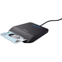 Trust Lecteur DNI, Compatible avec Toutes Les Cartes DNI, Conforme FIPS 201, FIPS TAA et ISO 7816 Classe A, B, C, câble de 100 c