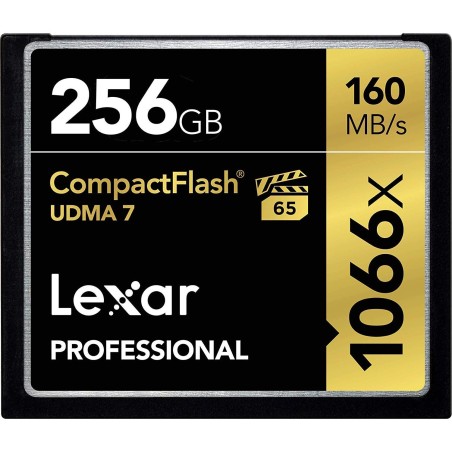 Lexar Professional 1066x Carte Mémoire CompactFlash 256 Go, jusqu'à 160 Mo/s en lecture, Carte CF pour photographe professionnel