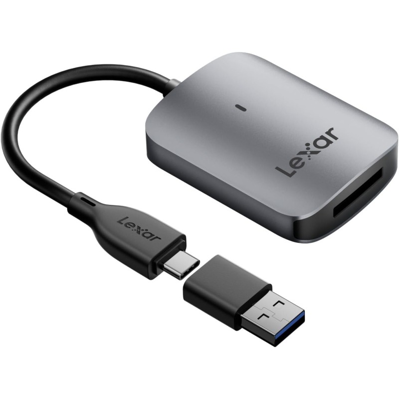Lexar RW515 CFexpress Type A Lecteur de Carte Mémoire, USB 3.2 Gen 2, jusqu'à 900 Mo/s avec Câble USB-C/Adaptateur (LRW515U-RNHN