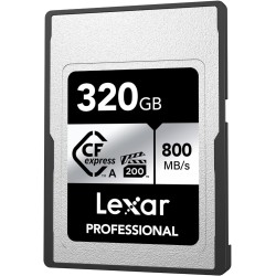 Lexar professional série argent carte cfexpress type a 320 go, carte cfe lecture jusqu'à 800 mo/s, vpg200, cf carte mémoire comp