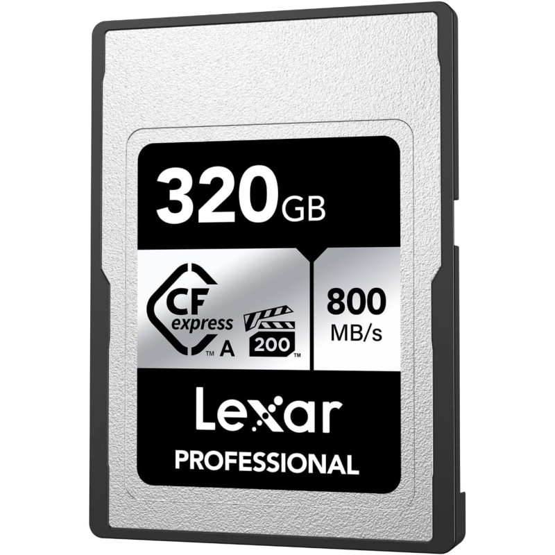 Lexar professional série argent carte cfexpress type a 320 go, carte cfe lecture jusqu'à 800 mo/s, vpg200, cf carte mémoire comp