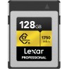 Lexar professional série or carte cfexpress 128 go, type b carte cf, jusqu'à 1750 mo/s en lecture, adoptez pcie 3.0 nvme, carte 