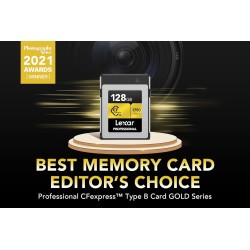 Lexar professional série or carte cfexpress 128 go, type b carte cf, jusqu'à 1750 mo/s en lecture, adoptez pcie 3.0 nvme, carte 