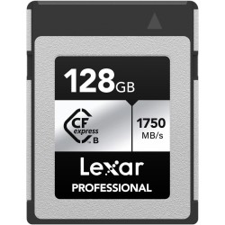 Lexar professional argent series carte cfexpress 128go, carte cfe de type b jusqu'à 1750mo/s en lecture, adopte pcie gen3x2, car