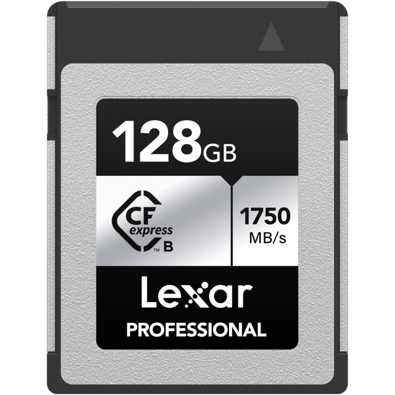 Lexar professional argent series carte cfexpress 128go, carte cfe de type b jusqu'à 1750mo/s en lecture, adopte pcie gen3x2, car