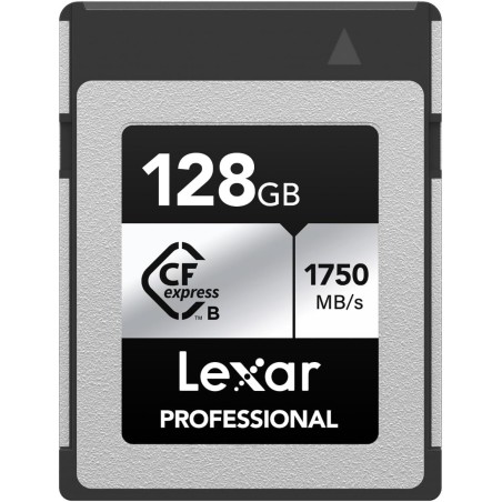 Lexar professional argent series carte cfexpress 128go, carte cfe de type b jusqu'à 1750mo/s en lecture, adopte pcie gen3x2, car