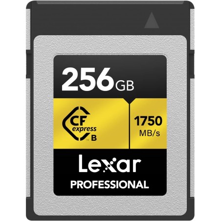 Lexar professional série or carte cfexpress 256 go, type b carte cf, jusqu'à 1750 mo/s en lecture, adoptez pcie 3.0 nvme, carte 
