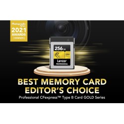 Lexar professional série or carte cfexpress 256 go, type b carte cf, jusqu'à 1750 mo/s en lecture, adoptez pcie 3.0 nvme, carte 
