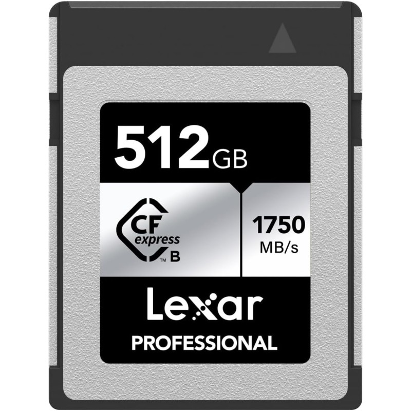 Lexar professional argent series carte cfexpress 512go, carte cfe de type b jusqu'à 1750mo/s en lecture, adopte pcie gen3x2, car