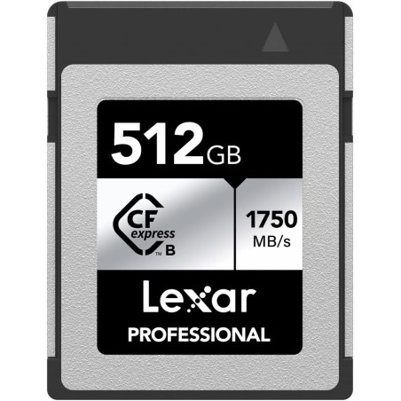 Lexar professional argent series carte cfexpress 512go, carte cfe de type b jusqu'à 1750mo/s en lecture, adopte pcie gen3x2, car