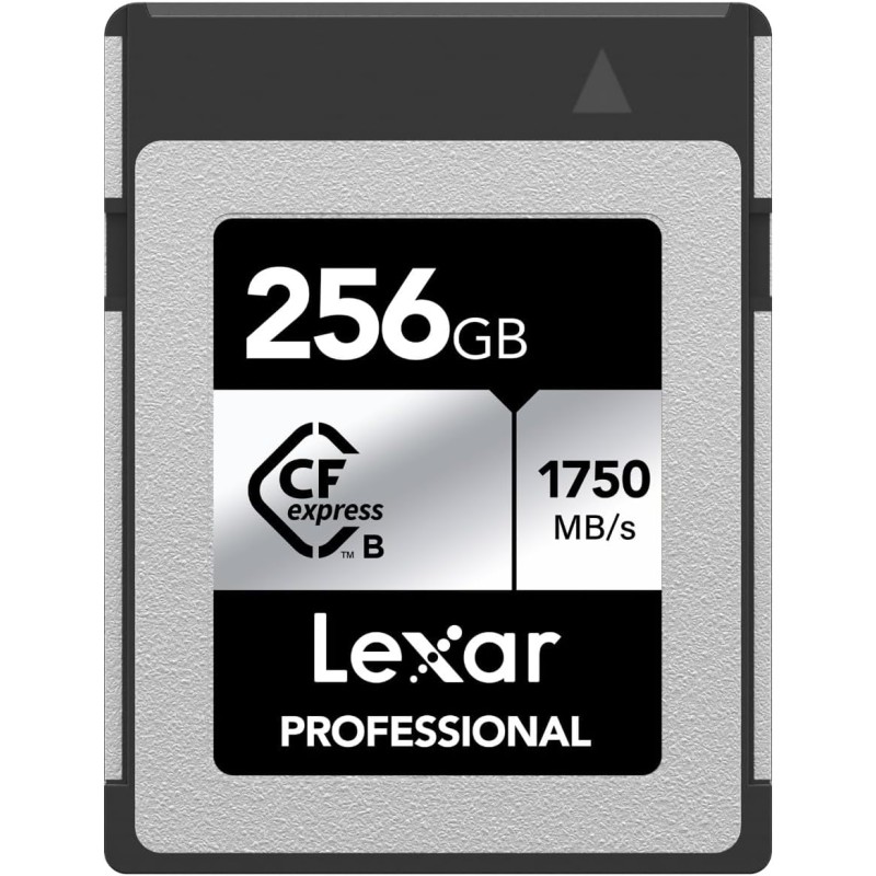 Lexar professional argent series carte cfexpress 256go, carte cfe de type b jusqu'à 1750mo/s en lecture, adopte pcie gen3x2, car
