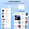 Lecteur de Carte SD pour iPhone [Certifié Apple MFi] 2 en 2 Adaptateur Carte SD USB C Lightning vers SD/Micro SD, Lecteur de Car