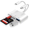 [Apple MFi Certified] Lecteur Cartes SD pour iPhone, Lightning vers Lecteur de Carte mémoire SD/Micro SD/USB, Adaptateur Cartes 