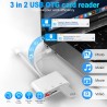 [Apple MFi Certified] Lecteur Cartes SD pour iPhone, Lightning vers Lecteur de Carte mémoire SD/Micro SD/USB, Adaptateur Cartes 