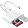 Lecteur de carte SD pour iPhone, lecteur de carte micro SD USB C 3 en 2, adaptateur micro SD vers type C, lecteur de carte mémoi