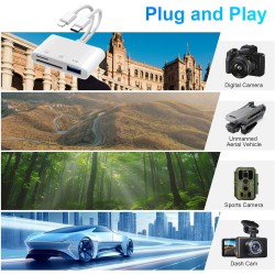 Lecteur de carte SD pour iPhone, lecteur de carte micro SD USB C 3 en 2, adaptateur micro SD vers type C, lecteur de carte mémoi