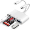 [Apple MFi Certified] Lecteur Cartes SD pour iPhone, 4en1 Lecteur de Carte Mémoire USBC Lightning vers SD/Micro SD/USB/Charging,