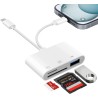[Apple MFi Certified] Lecteur Carte SD pour iPhone, Lightning USB C Adaptateur Carte SD pour SD/Micro SD/USB, Adaptateur SD pour