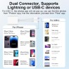 Lecteur Carte SD pour iPhone [Apple MFi Certified] 2 in 1 USB C Lightning vers SD Micro SD Lecteur de Carte Mémoire, Adaptateur 
