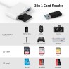 Wanme Lecteurs de Cartes Mémoire USB C 2.0, Conception de Fente pour Carte SD + TF + USB 3 en 1, Adaptateur USB C Plug and Play,