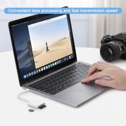 Wanme Lecteur de Carte Mémoire SD 2.0, Lecteur de Carte 3 en 1 USB-C vers SD Micro SD MS CF, Adaptateur pour iPad, iPhone 15, Ma