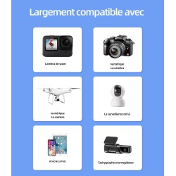Adaptateur Lecteur Carte SD iPhone(2en1)lightning Jack Micro SD Mémoire Externes Accessoire Mini Caméra SD Card Reader Clé Switc