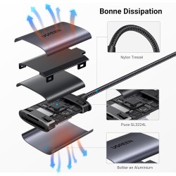 Uvert usb c lecteur carte sd adaptateur carte microsd 5gbps super vitesse simultané à lire et écrire card reader compatible avec