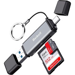 Beikell USB C Lecteur de Carte Mémoire SD/Micro SD OTG USB 3.0 Adaptateur Card Reader en Aluminium pour/MMC/TF/SDXC/SDHC/Micro S