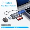 Beikell USB C Lecteur de Carte Mémoire SD/Micro SD OTG USB 3.0 Adaptateur Card Reader en Aluminium pour/MMC/TF/SDXC/SDHC/Micro S