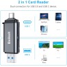 Beikell USB C Lecteur de Carte Mémoire SD/Micro SD OTG USB 3.0 Adaptateur Card Reader en Aluminium pour/MMC/TF/SDXC/SDHC/Micro S
