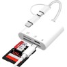 Lecteur SD Apple Certifié MFI Adaptateur Lightning 3 en 1
