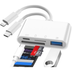 Lecteur de carte SD Lightning, lecteur de carte SD iPhone, lecteur de carte S-D Lightning, adaptateur de carte S-D iPhone pour i